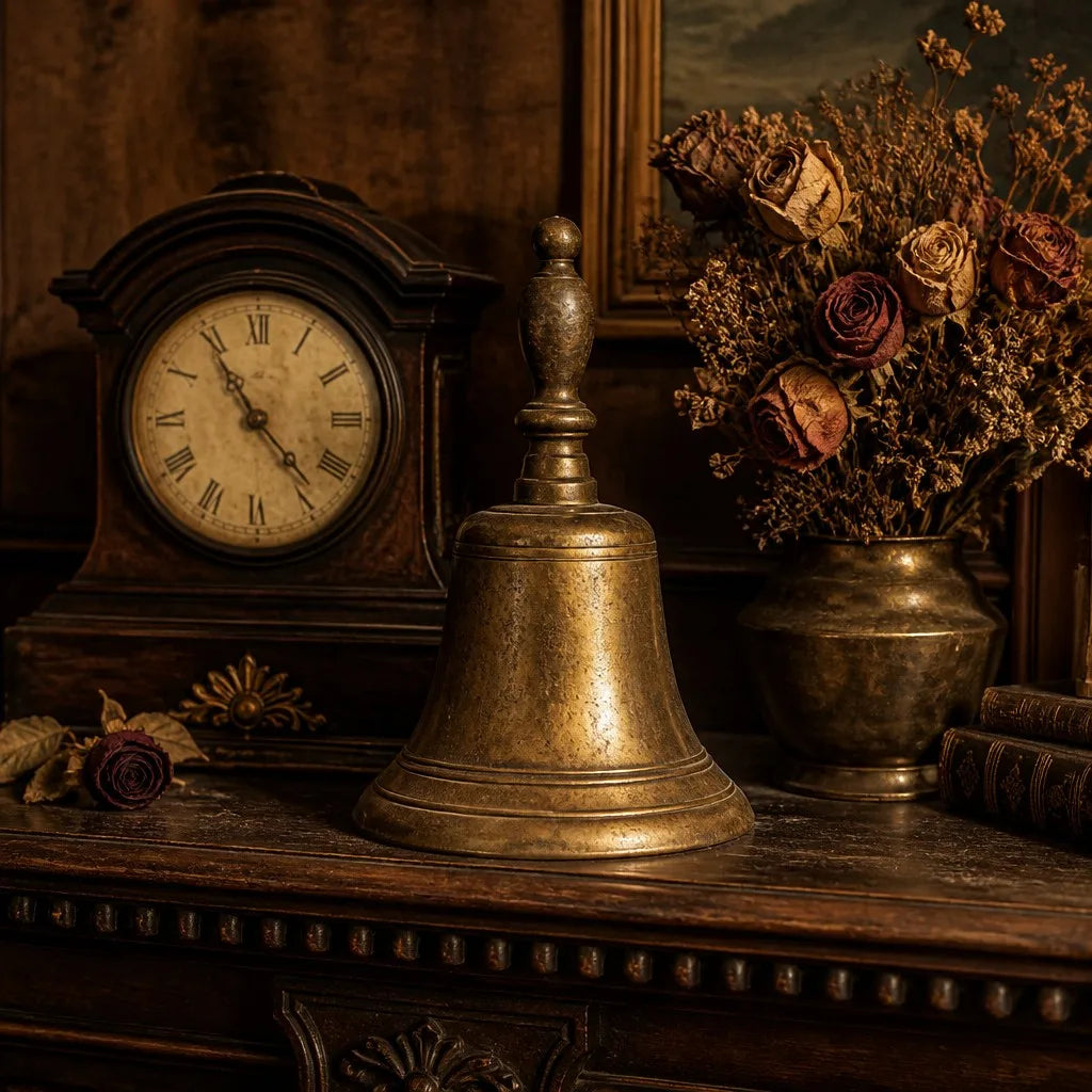 Antique Copper Brass Hand Bell - View 4