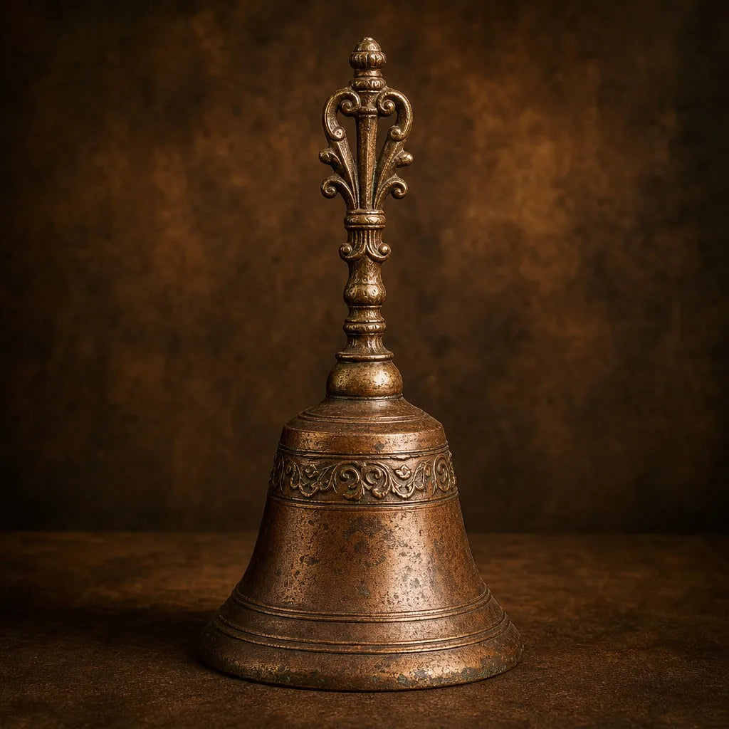 Antique Copper Brass Hand Bell - Main View